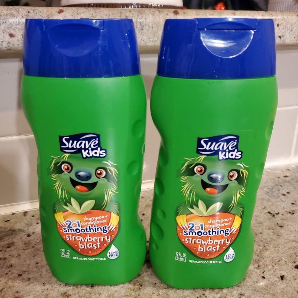 2 Suave Kids Strawberry Blast 2 in 1 Smoothing Shampoo and Conditioner 12 oz‎